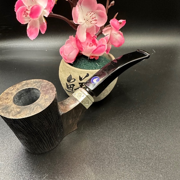 鸭。子～扑克牌黑色拉丝手工石楠木烟斗