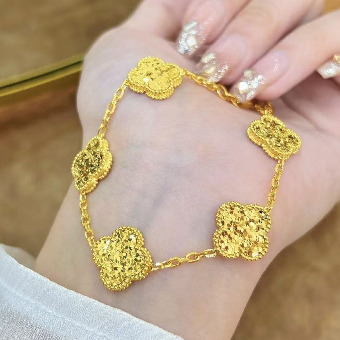 足银手链 【碎冰冰五花】精致大牌即视感