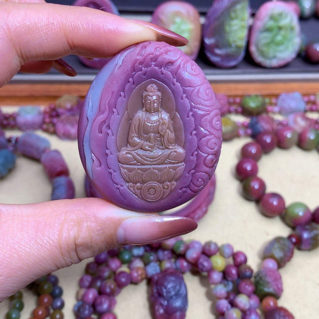 玛瑙挂件未镶嵌神**说盐源定制