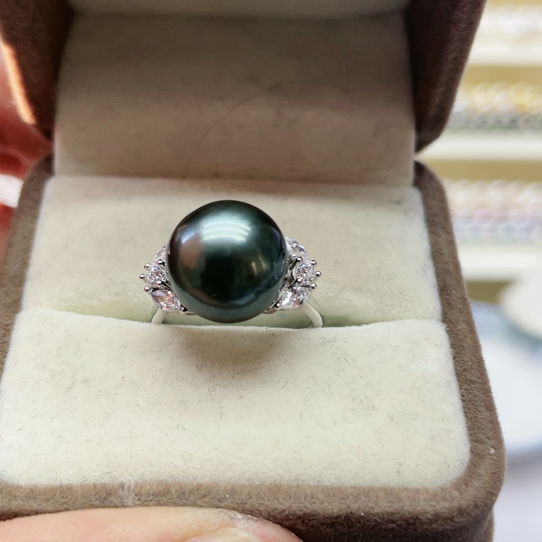 海水珍珠戒指银S925镶嵌