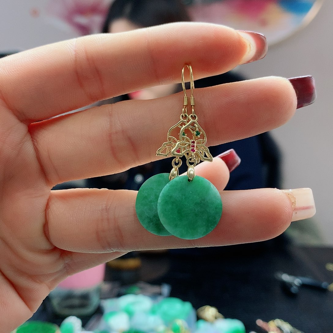 【闪购商品】翡翠耳饰银S925镶嵌，