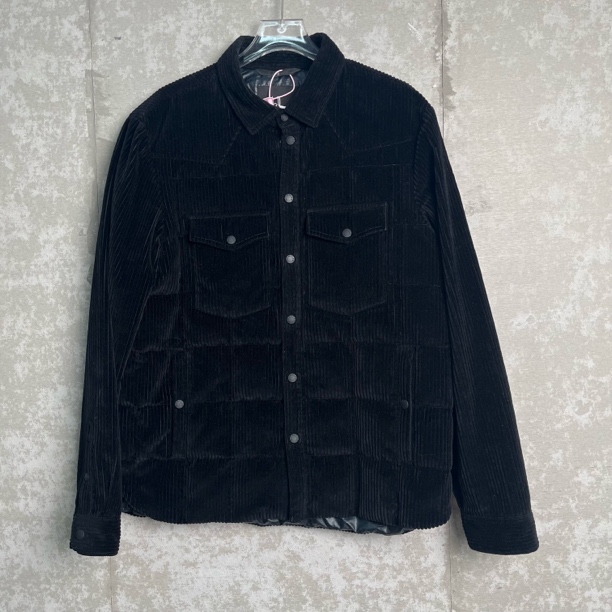 未使用 WE11 DONE 5*1/蒙口/黑色翻领条绒轻薄羽绒服外套/18505
