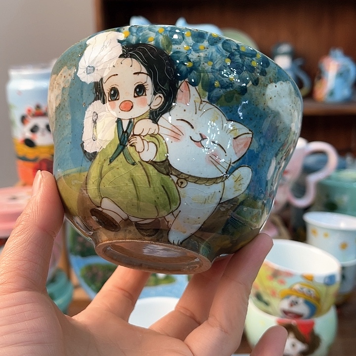 陶景德镇釉下手绘陶瓷 