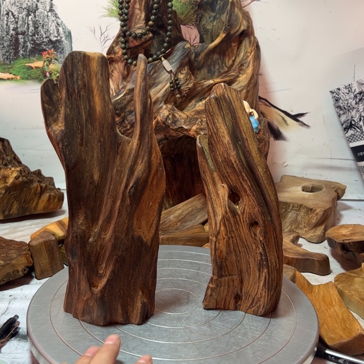 雪***财木一物一拍风化摆件80元