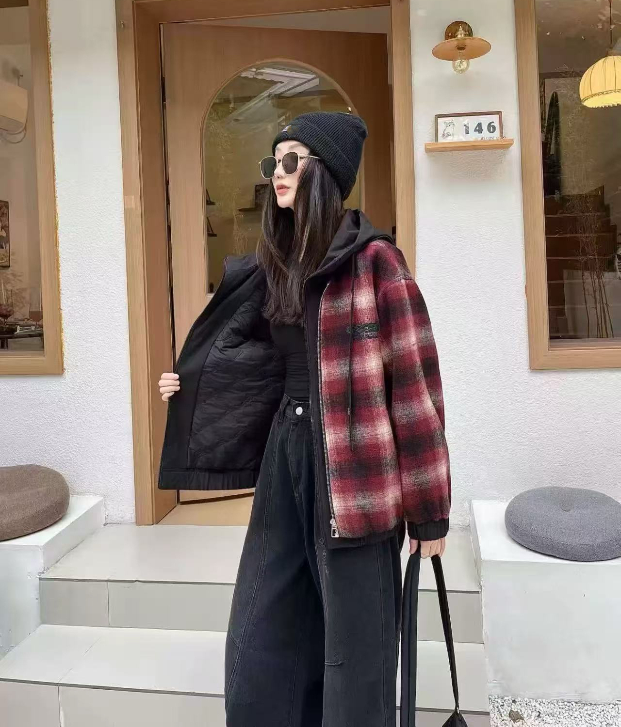 【6512】倩#休闲百搭连帽开衫外套