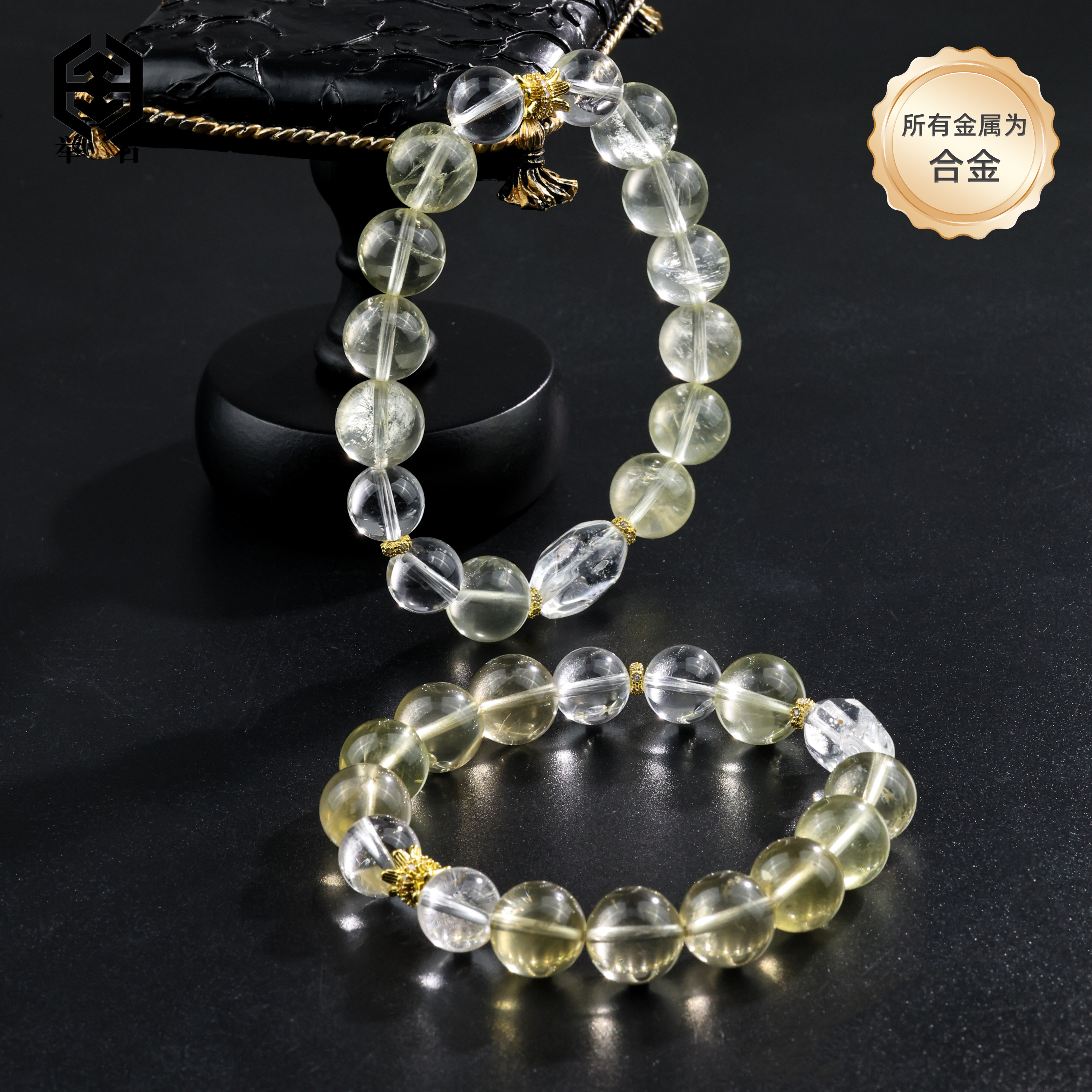 【举石饰品】X06-H9-268水晶合金手串（一件/多样性发/约10mm+）O