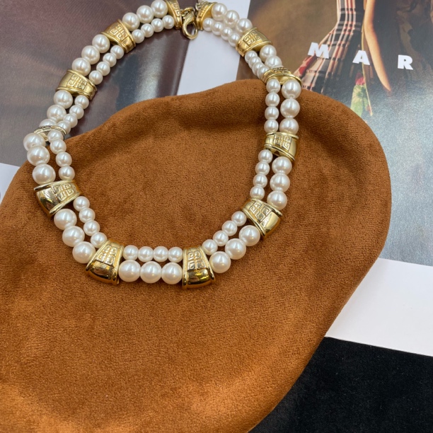 95新 Givenchy/纪梵希 纪梵希复古双层珠珠项链/jfx01106