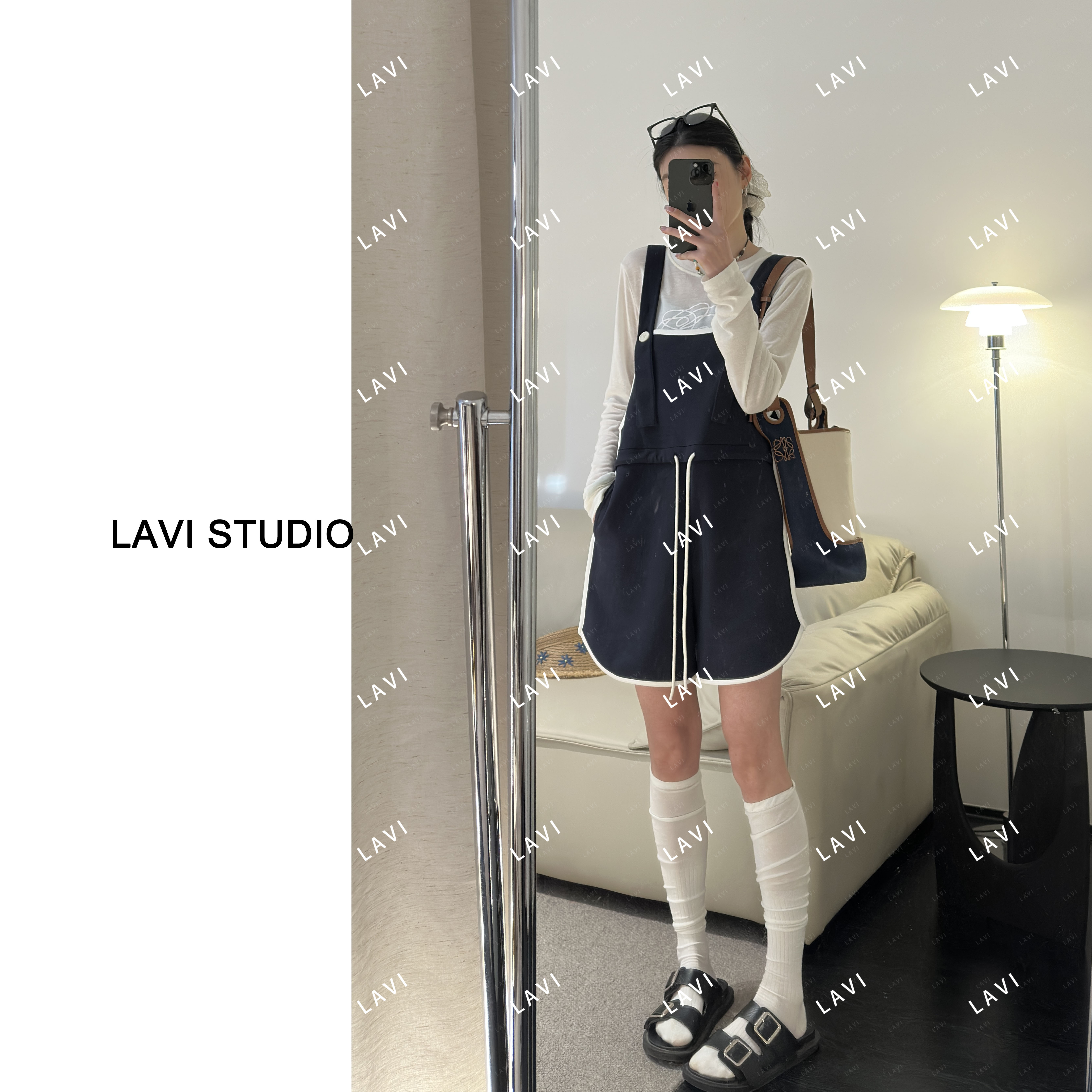 学院日记 时尚休闲百搭夏季潮流洋气学院风背带短裤LW150