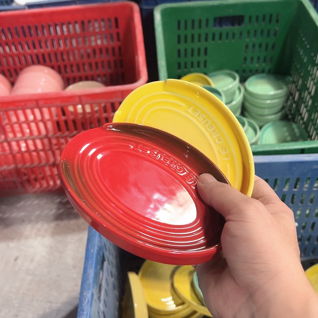 陶瓷 微 椭圆勺托 红➕黄色