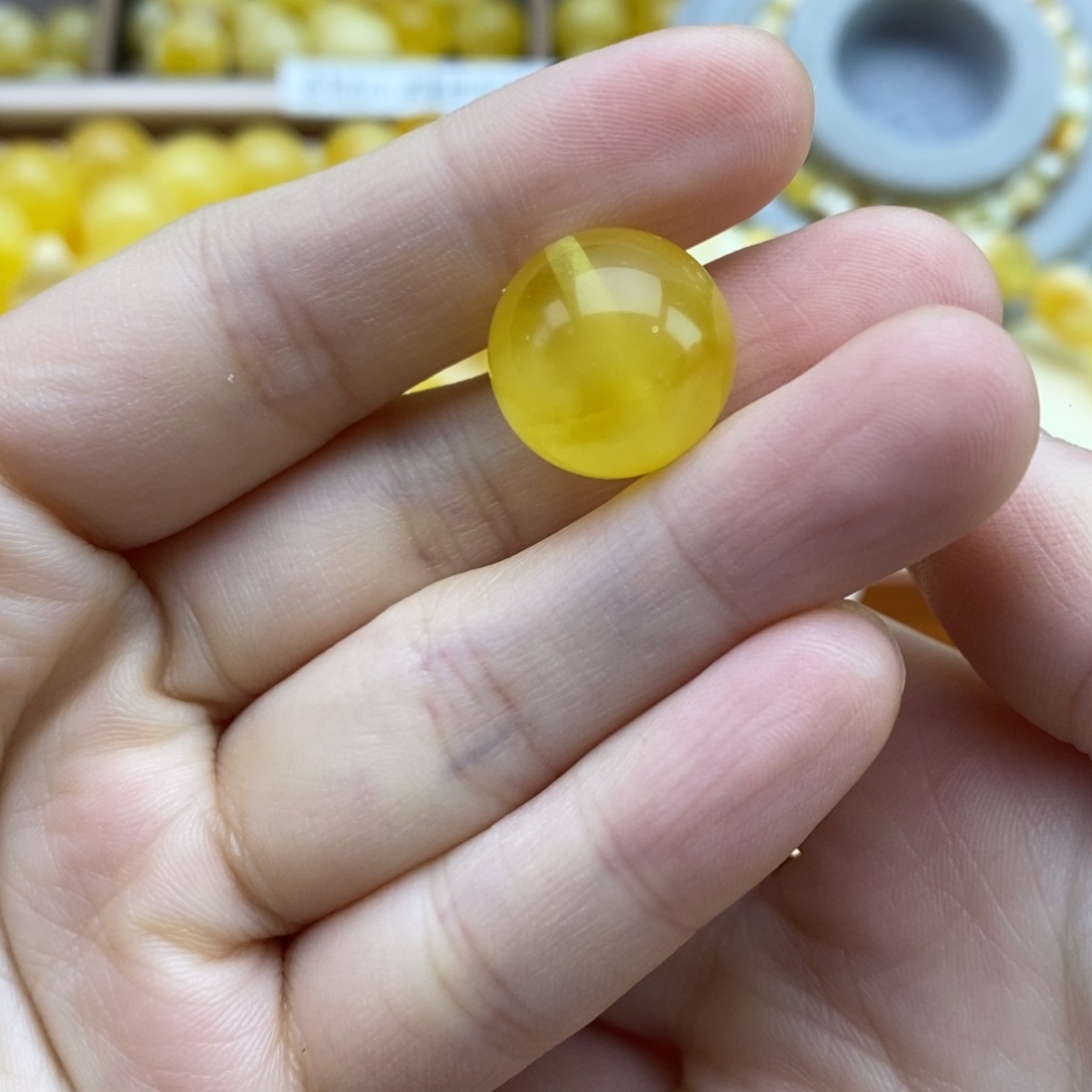 琥珀裸石未镶嵌15.2圆珠