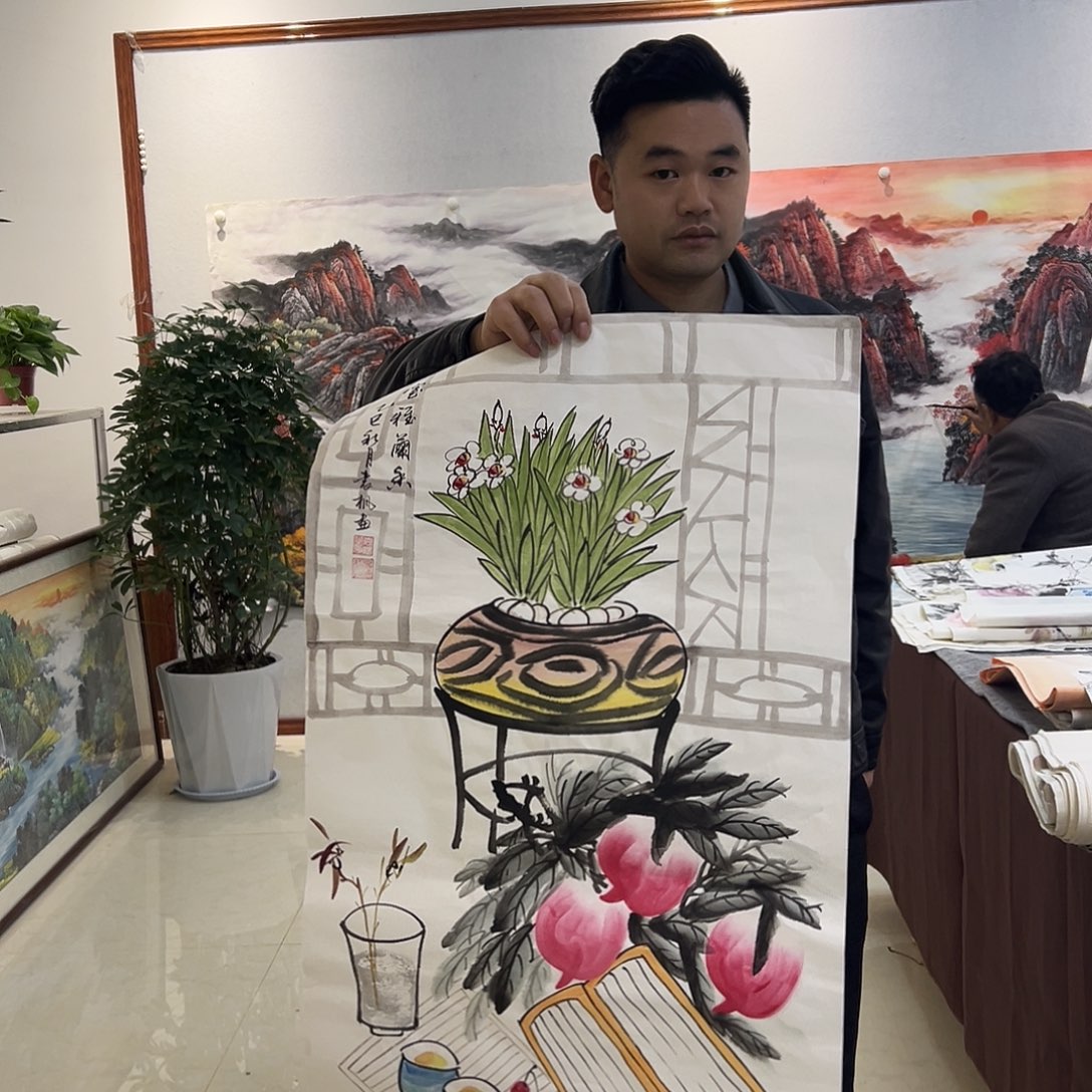 国画清风拂面的时候我就