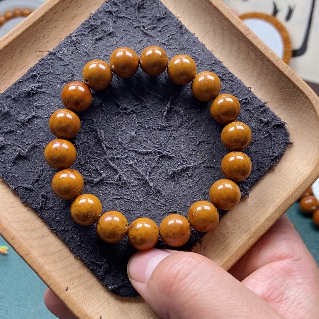 紫金鼠手串12mm黄金甲光珠