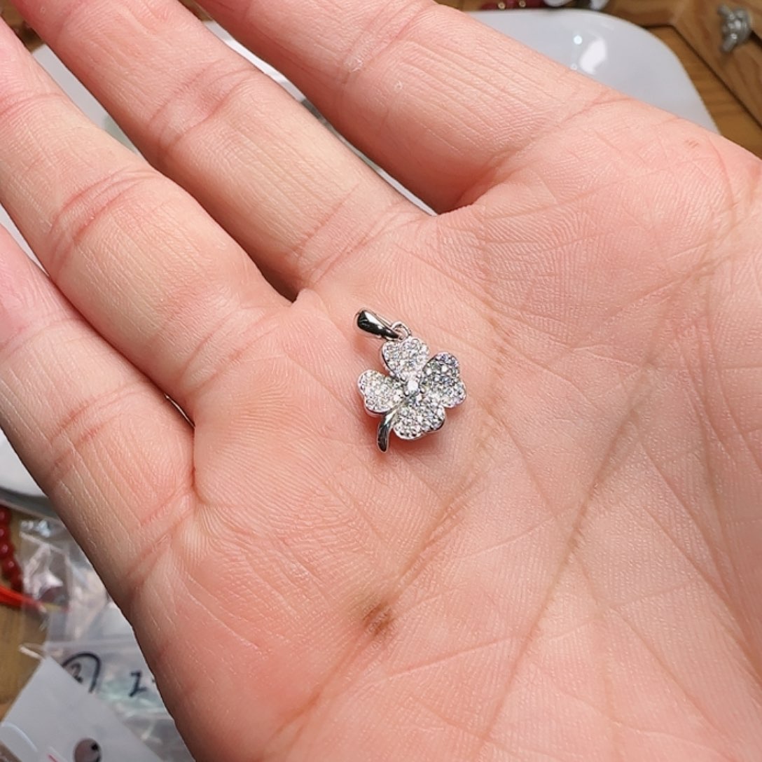 锆石吊坠银S925镀金镶嵌