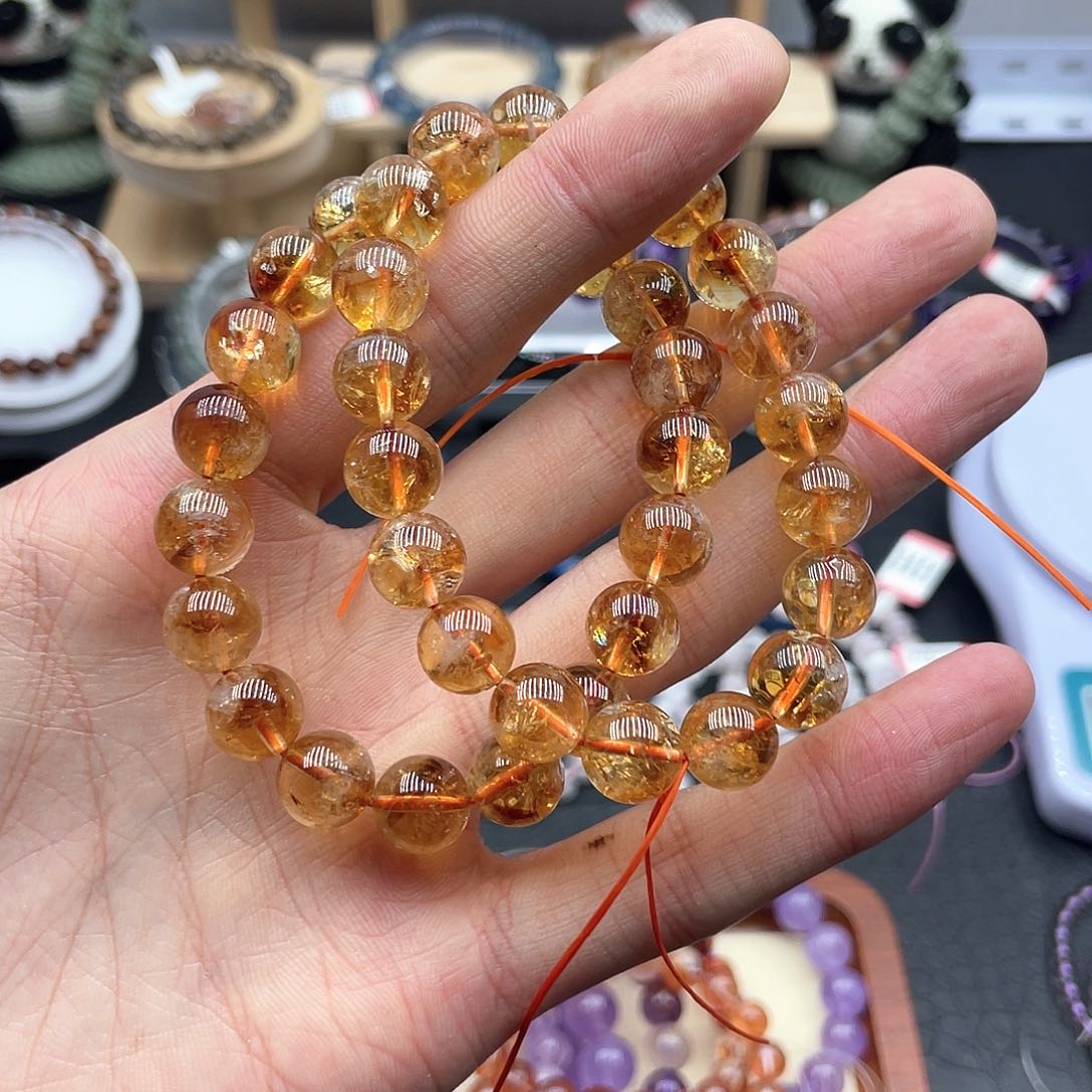 水晶手链未镶嵌极***子黄塔晶