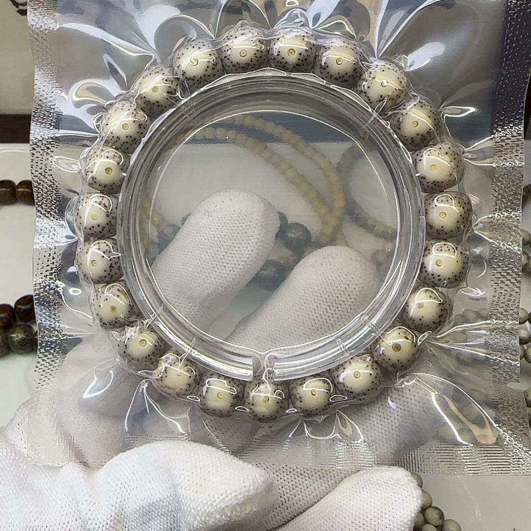 手串星月菩提卡10.5瓷白月朗星稀