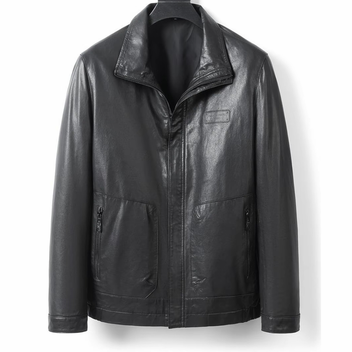 海宁真皮皮衣男士全植鞣休闲绵羊皮夹克外套