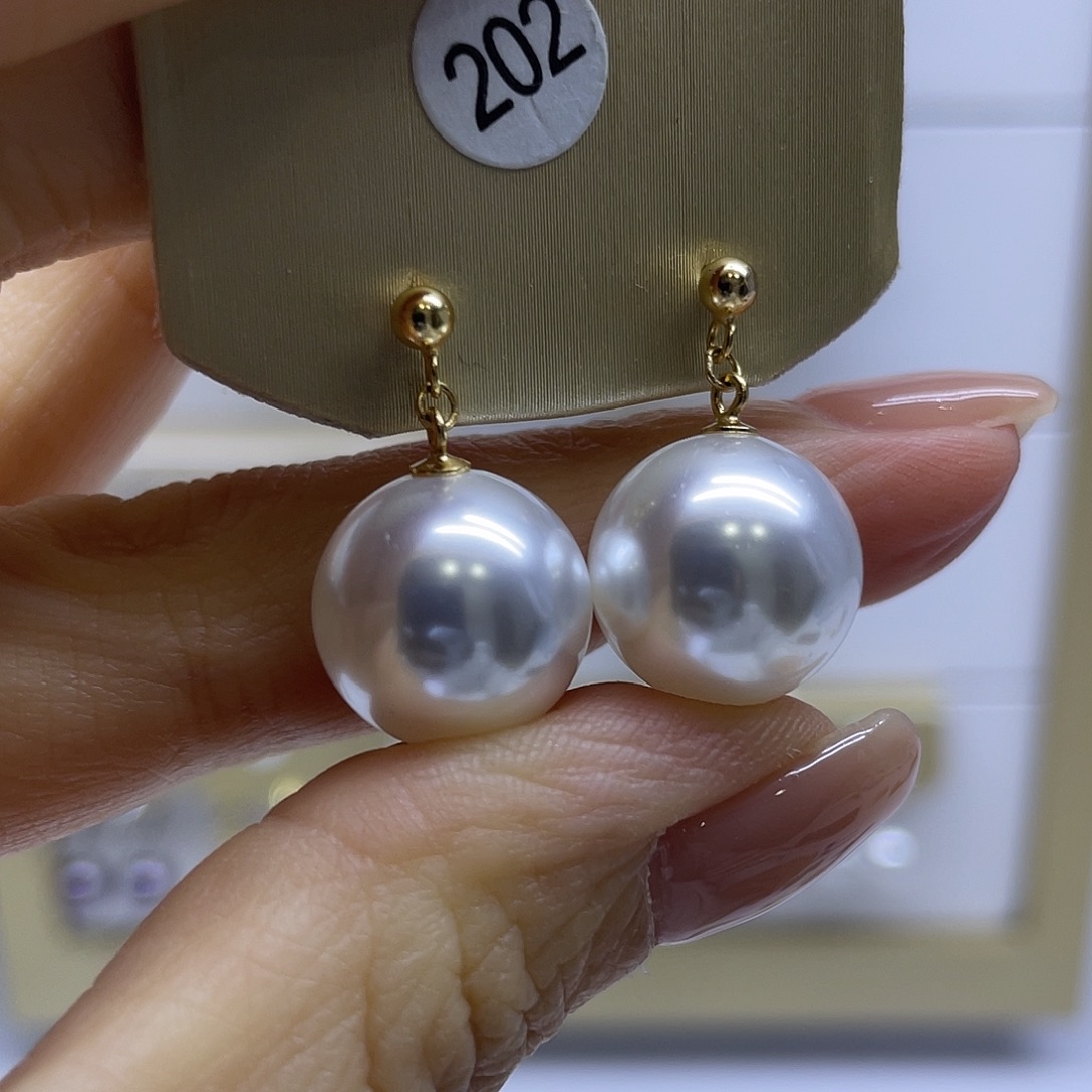淡水珍珠耳饰银S925镶嵌