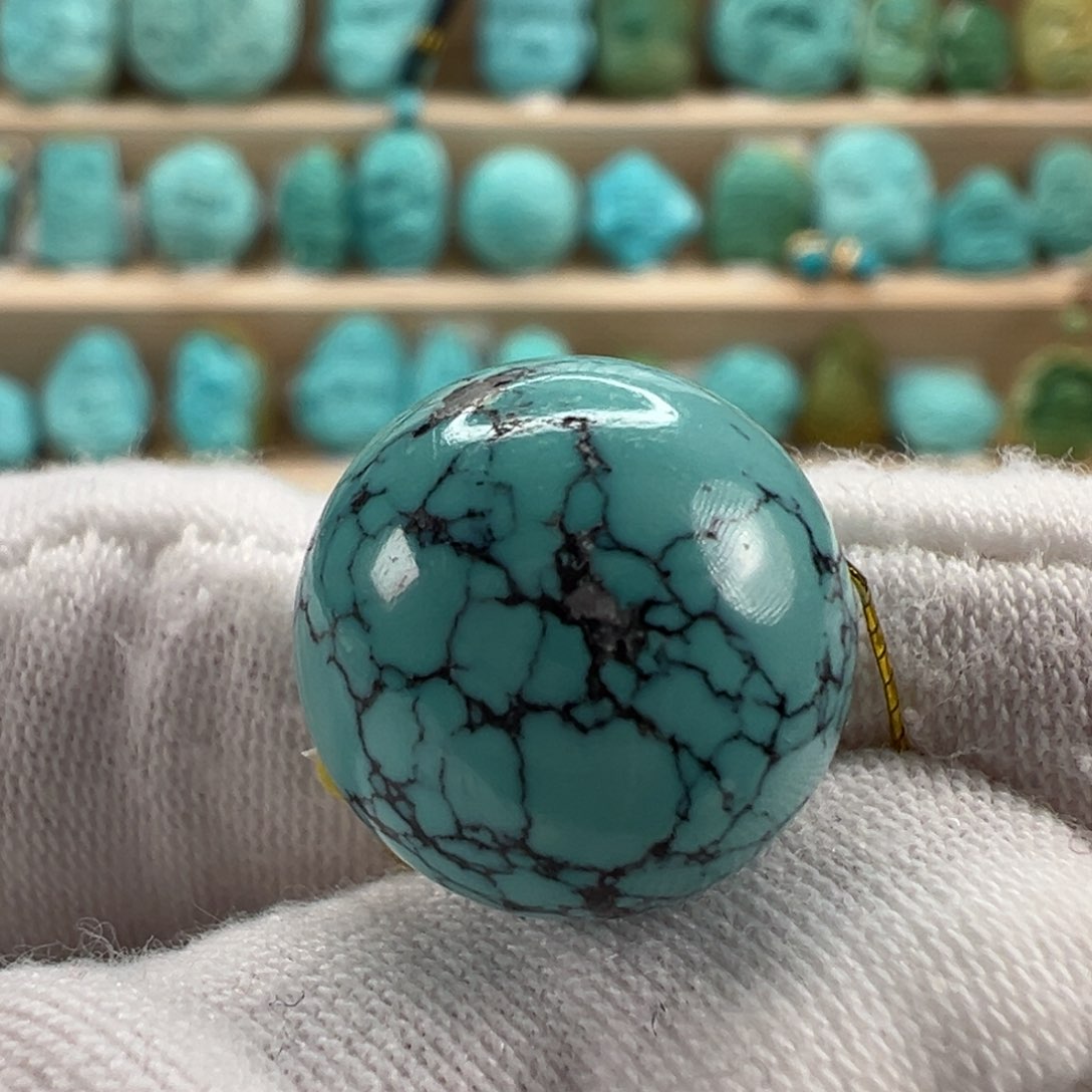 未镶嵌绿松石圆珠14.2mm