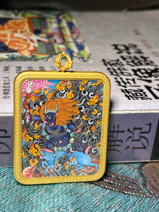 唐卡吊坠。焰魔敌