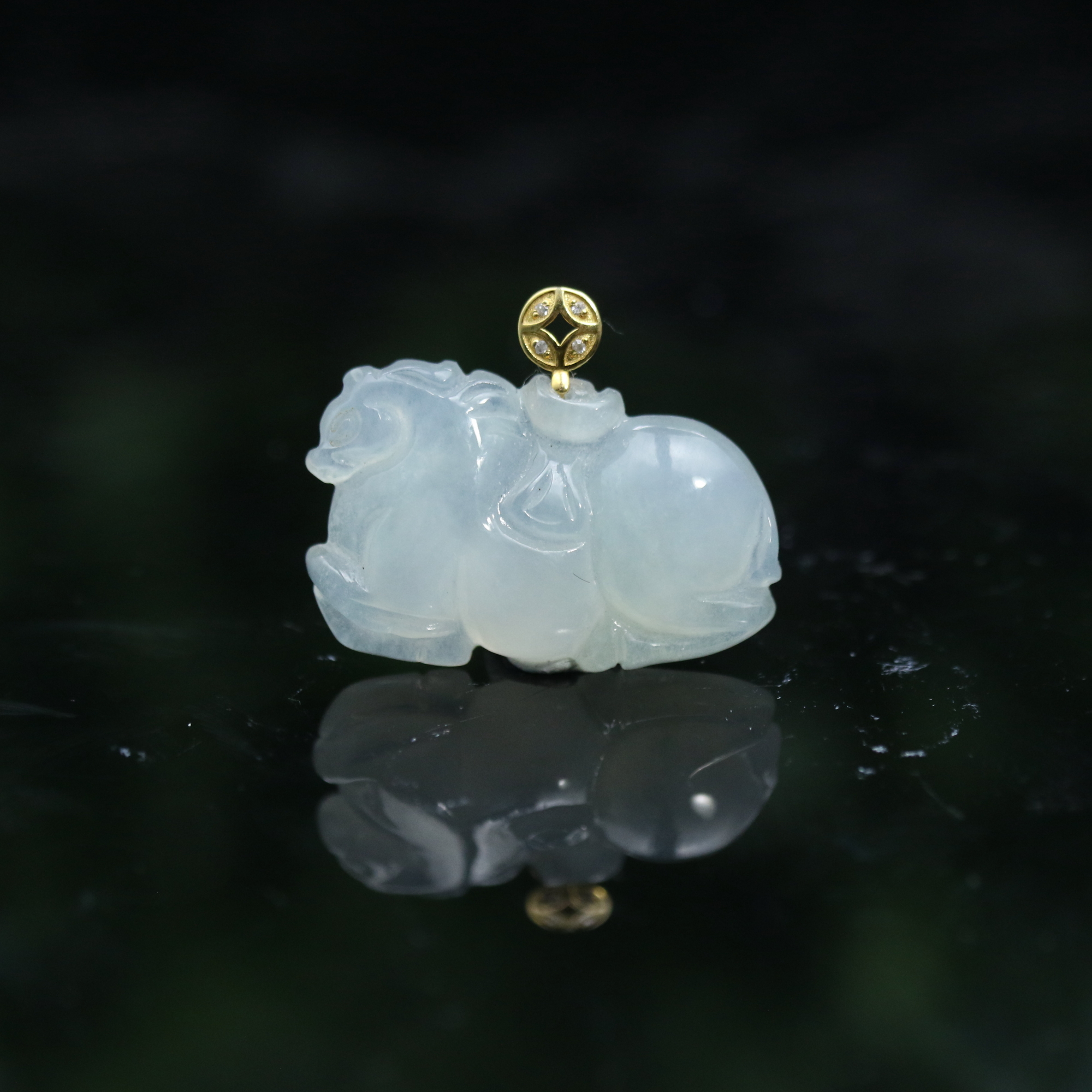 1天然缅甸翡翠A货18k冰唐马/300255/上海嘉禾拍卖