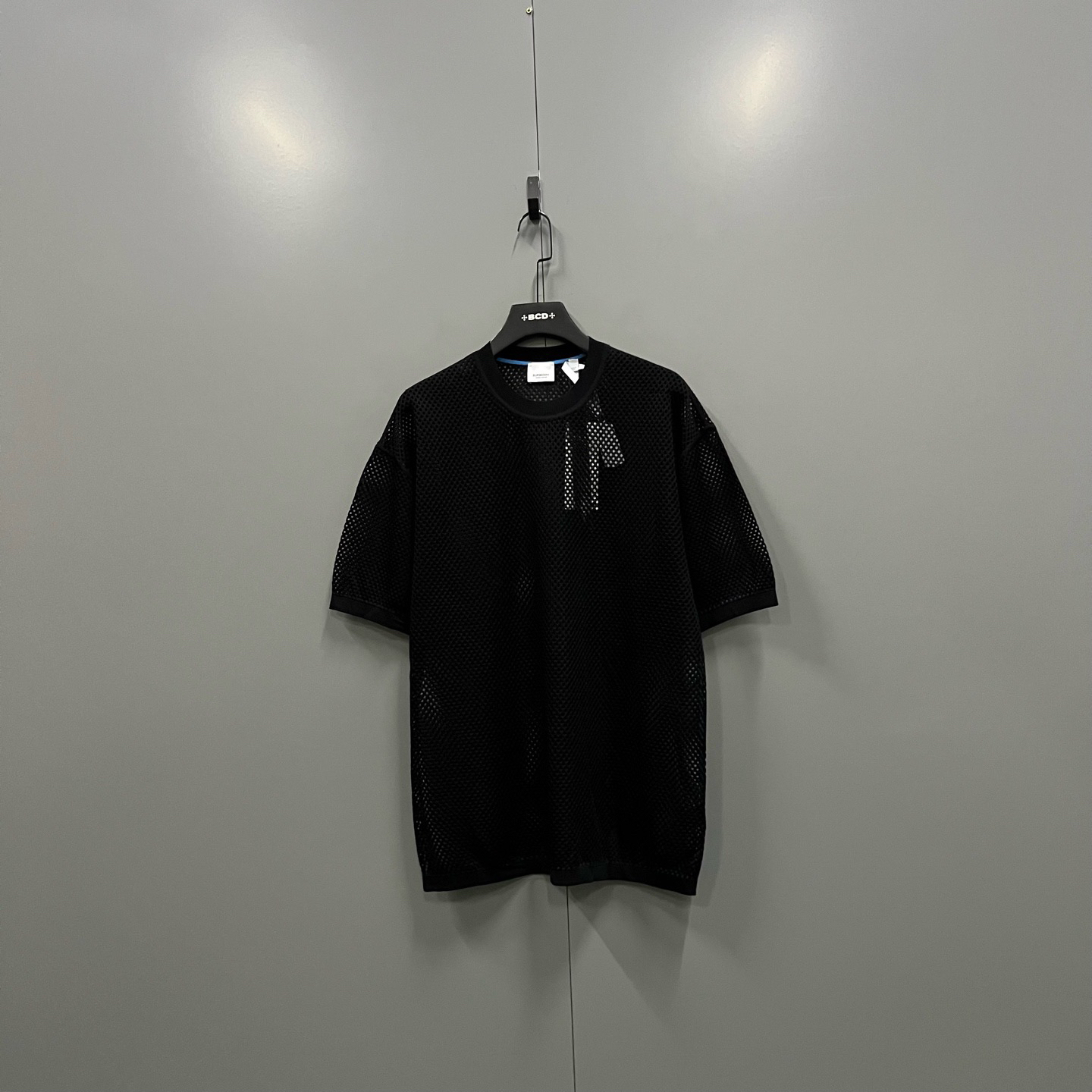 未使用 BURBERRY/博柏利 楠 黑色网眼圆领短袖 L码/全新/020072