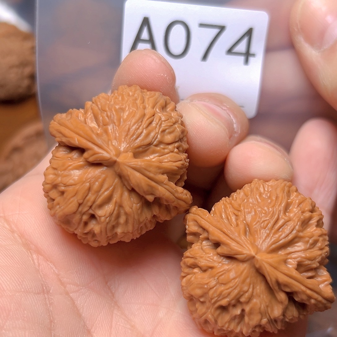 文玩核桃把件38免三角白