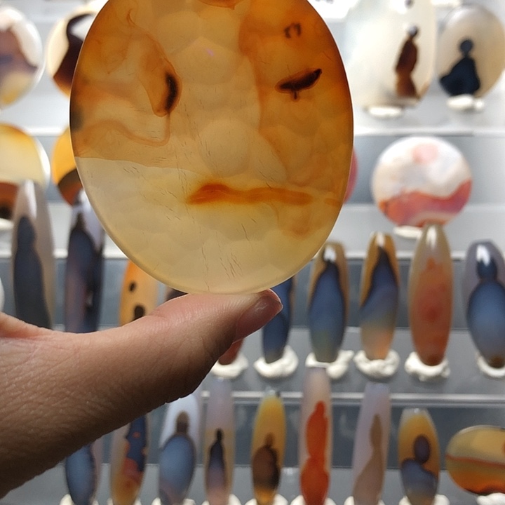 玛瑙/玉髓银S925镀金镶嵌珠宝半成品180