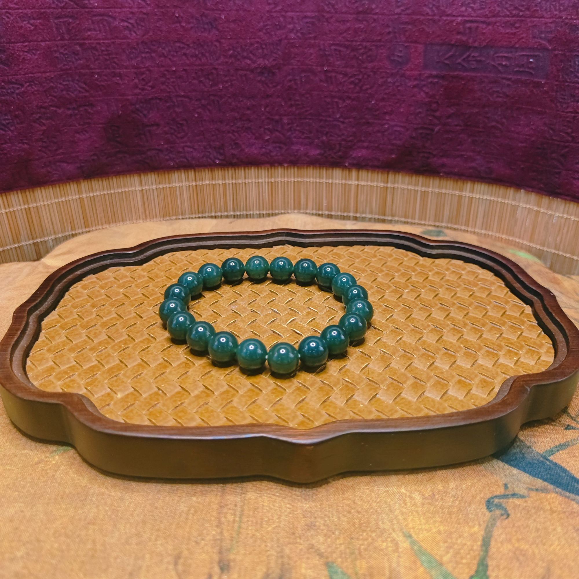 U和田玉圆珠手串（卡10）0116