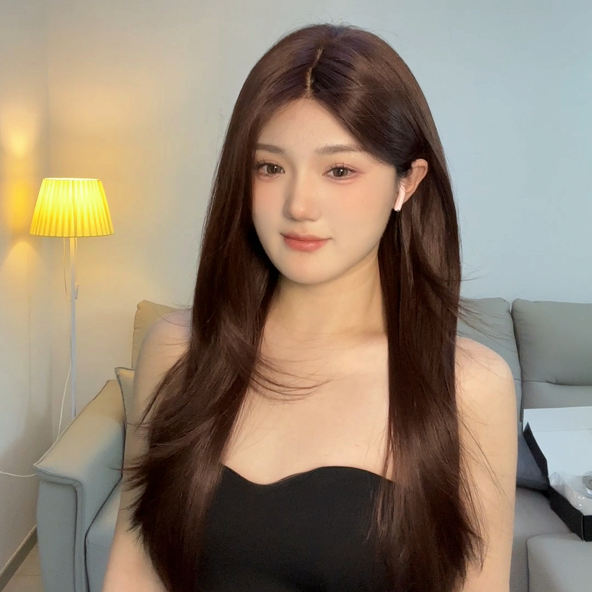 《冰山美人》仿递针头皮红棕色62cm直发