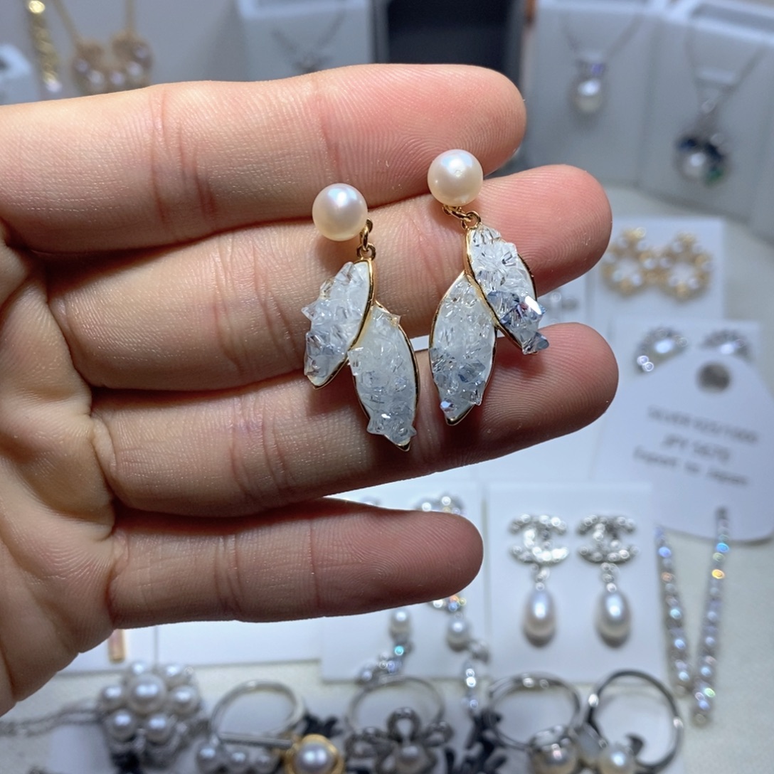 耳饰淡水珍珠银S925镶嵌