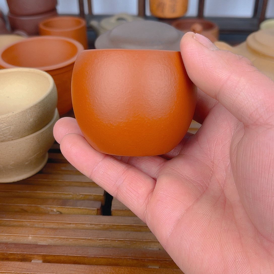 紫砂茶杯紫砂小客杯朱泥80cc