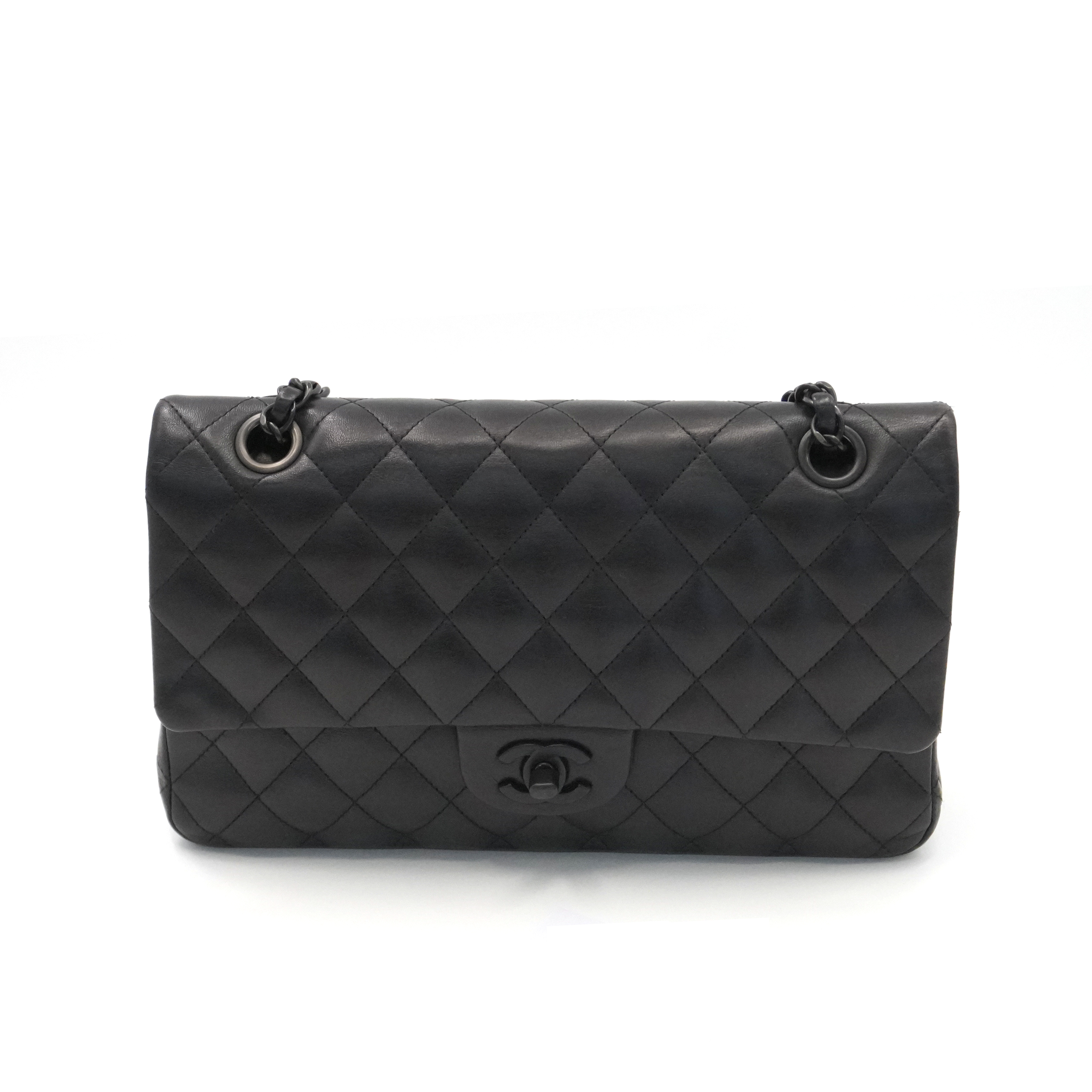 99新 Chanel/香奈儿 C11【专柜96600】so black单肩包羊皮 CF 中号