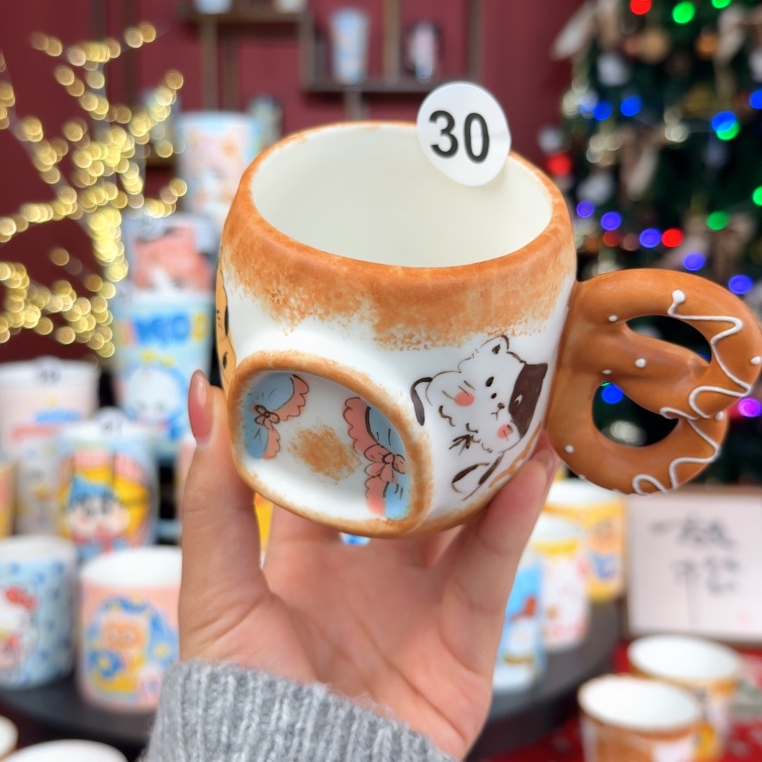 摆件陶景德镇手绘高温釉下彩