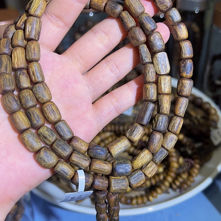 沉香手串九九沉金沙叶树心油多圈0830