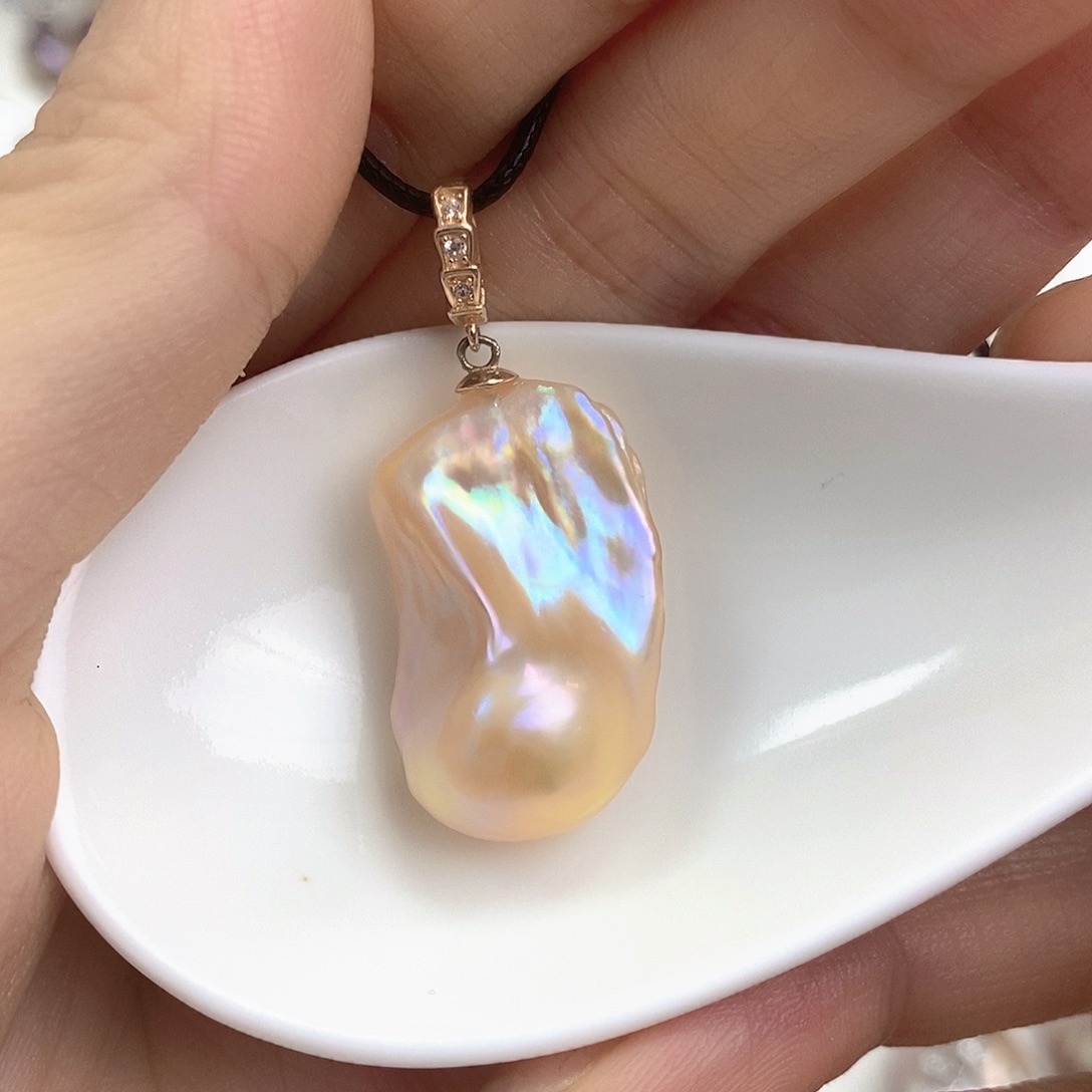 淡水珍珠银S925镶嵌颈饰
