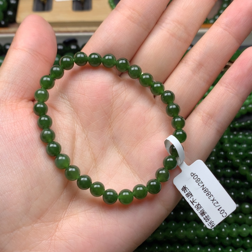 【闪购商品】未镶嵌手串和田玉（碧玉）小*6m