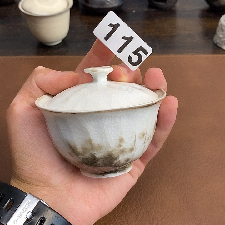 115手捏志野盖碗不退换看好拍