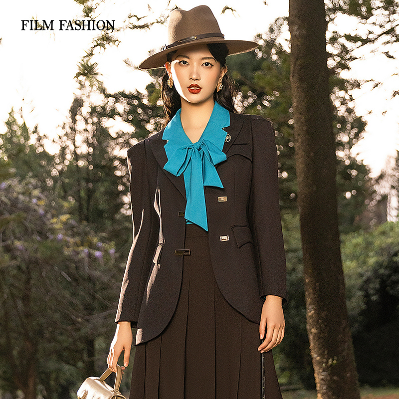 【力力淘】复古通勤气质轻职风西装外套女士FEBG135557