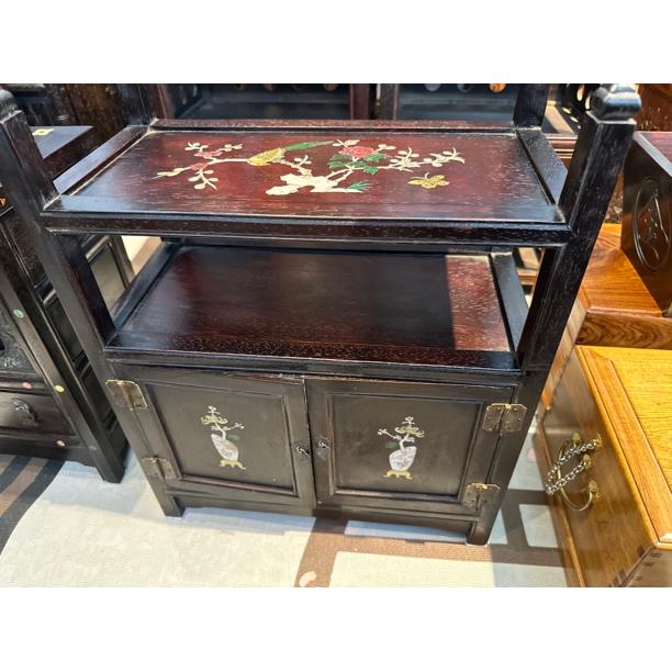 紫檀木螺钿镶嵌桌面柜收纳柜40-21-50