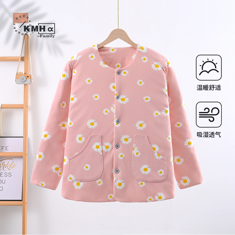 秋冬季纯棉花保暖修身儿童大花棉袄民族风女装长袖碎花棉服棉衣