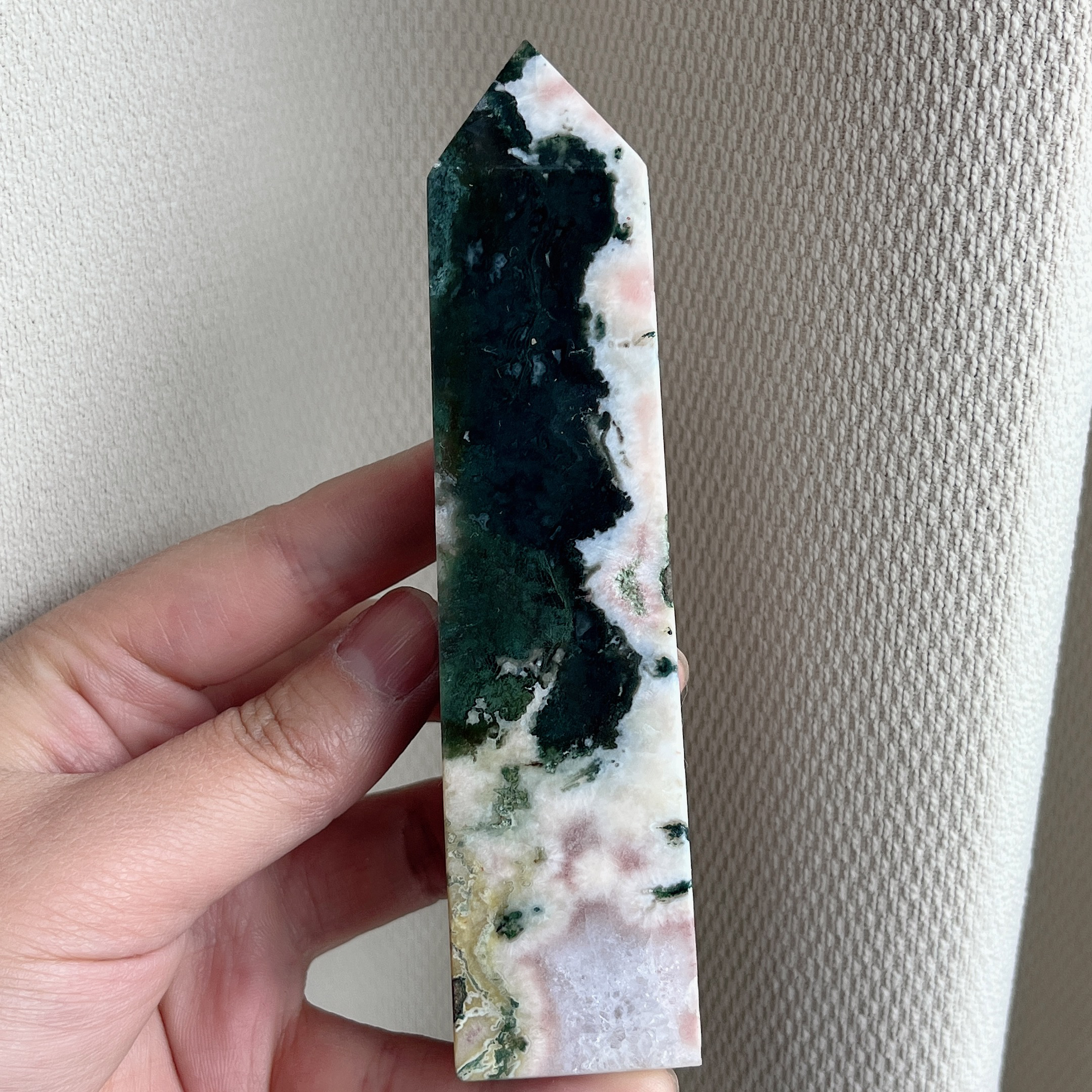 粉水草玛瑙樱花柱子摆件2号128*30*21mm