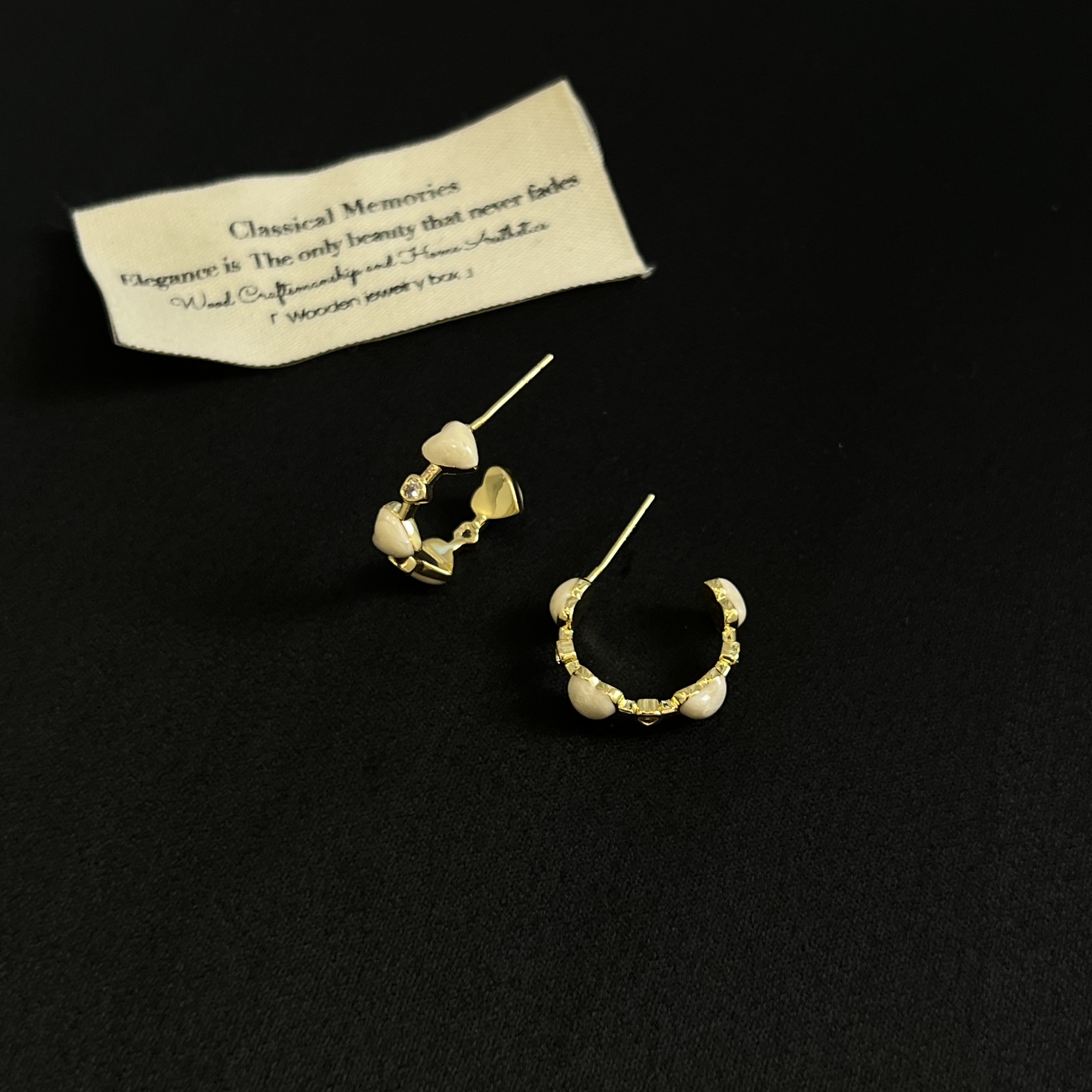 铜合金锆石耳饰 【心心欢喜】爱心C圈耳环350