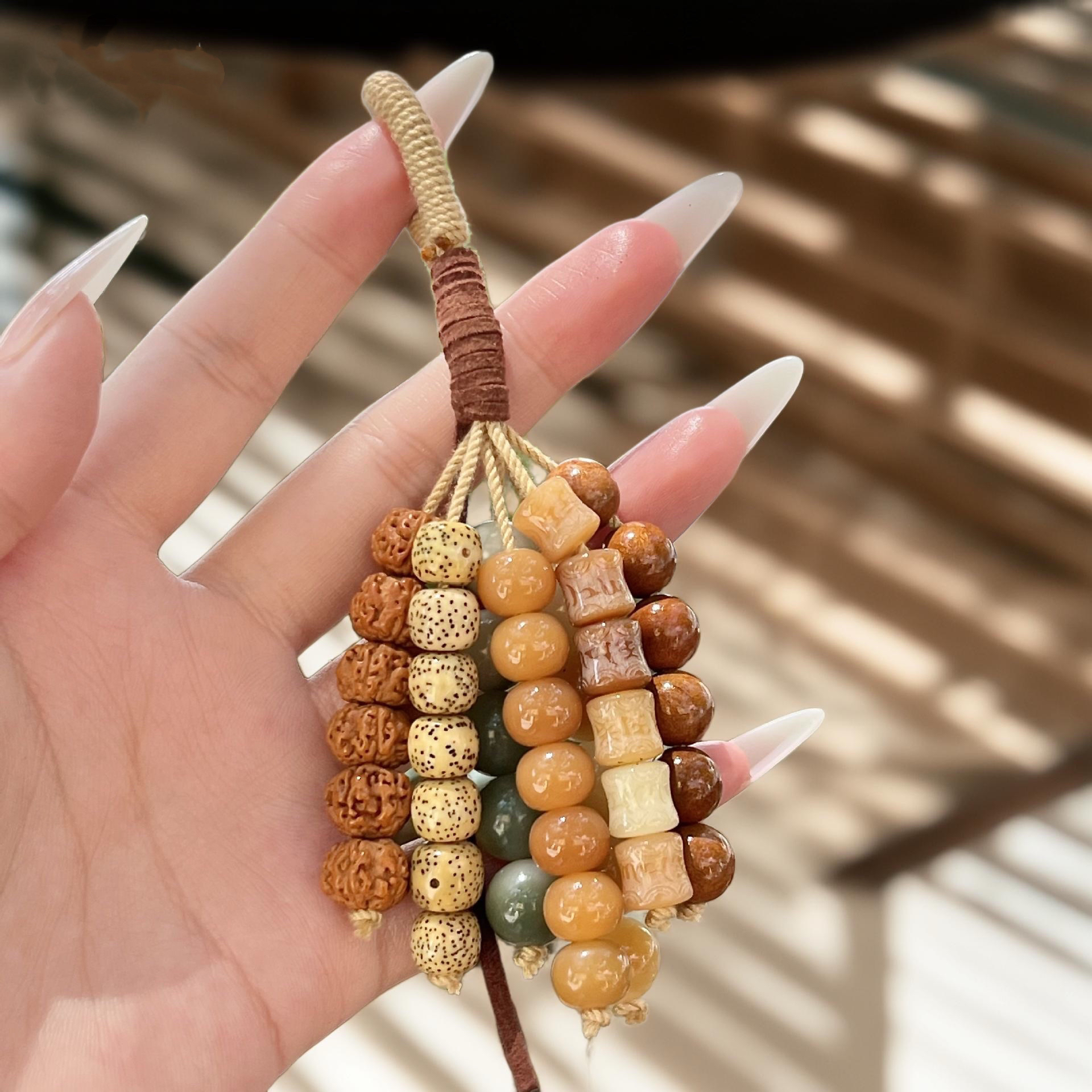 【爆款】菩提根一大把许愿种子天然菩提包包挂件编制钥匙挂高级挂饰