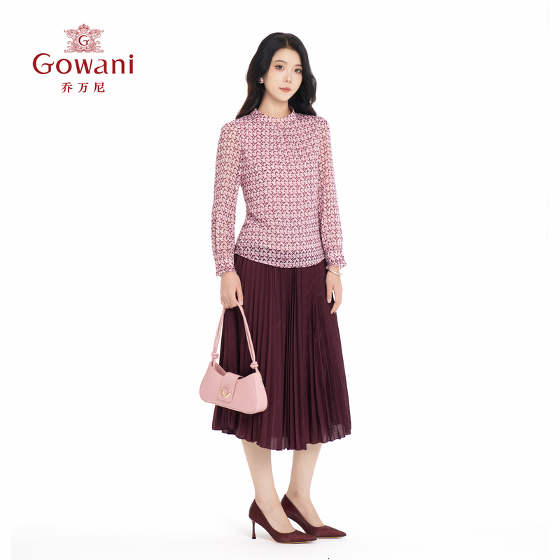 Gowani/乔万尼商场同款早秋衬衫洋气减龄设计女时尚上衣ED3C208