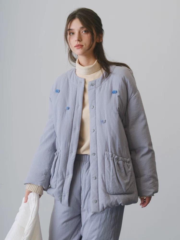 朵朵可可睡衣保暖女2024秋冬季新款刺绣高端加厚夹棉家居服套装