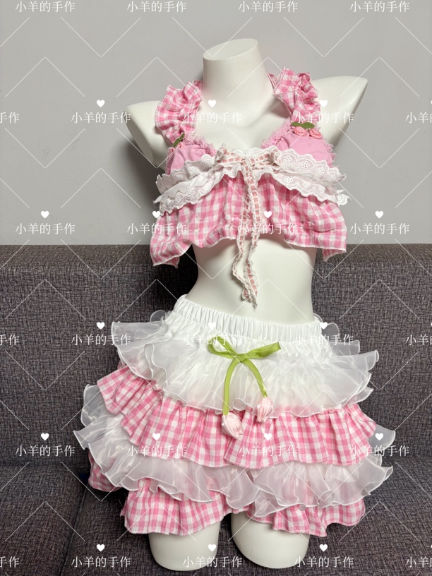 no退no换比基尼郁金香蛋糕裙套装