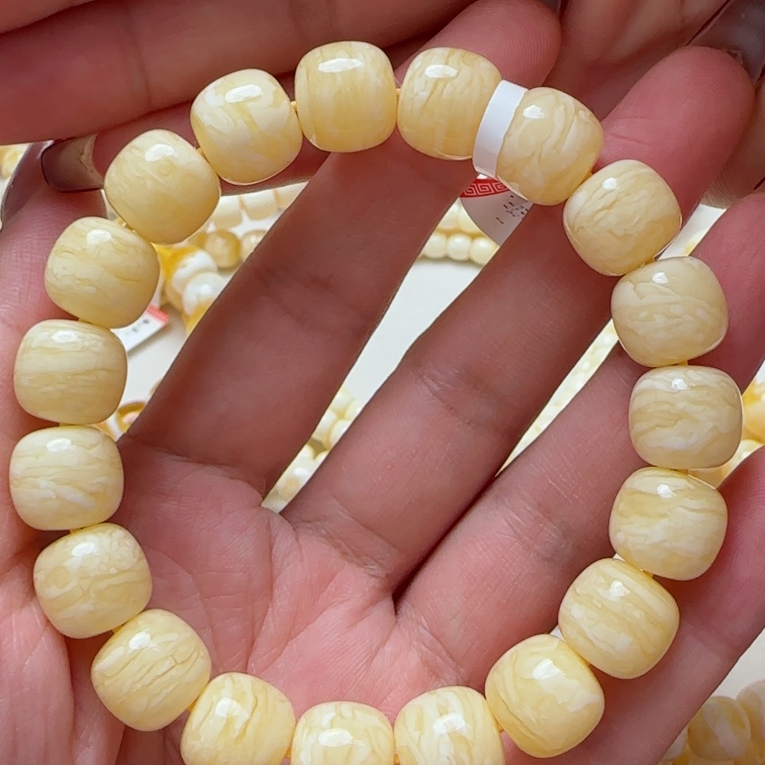 琥珀手链未镶嵌12m同料虎皮老型手串