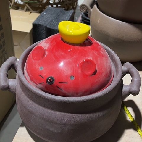 微瑕，明火，口径19高14带盖，3L把子有裂痕