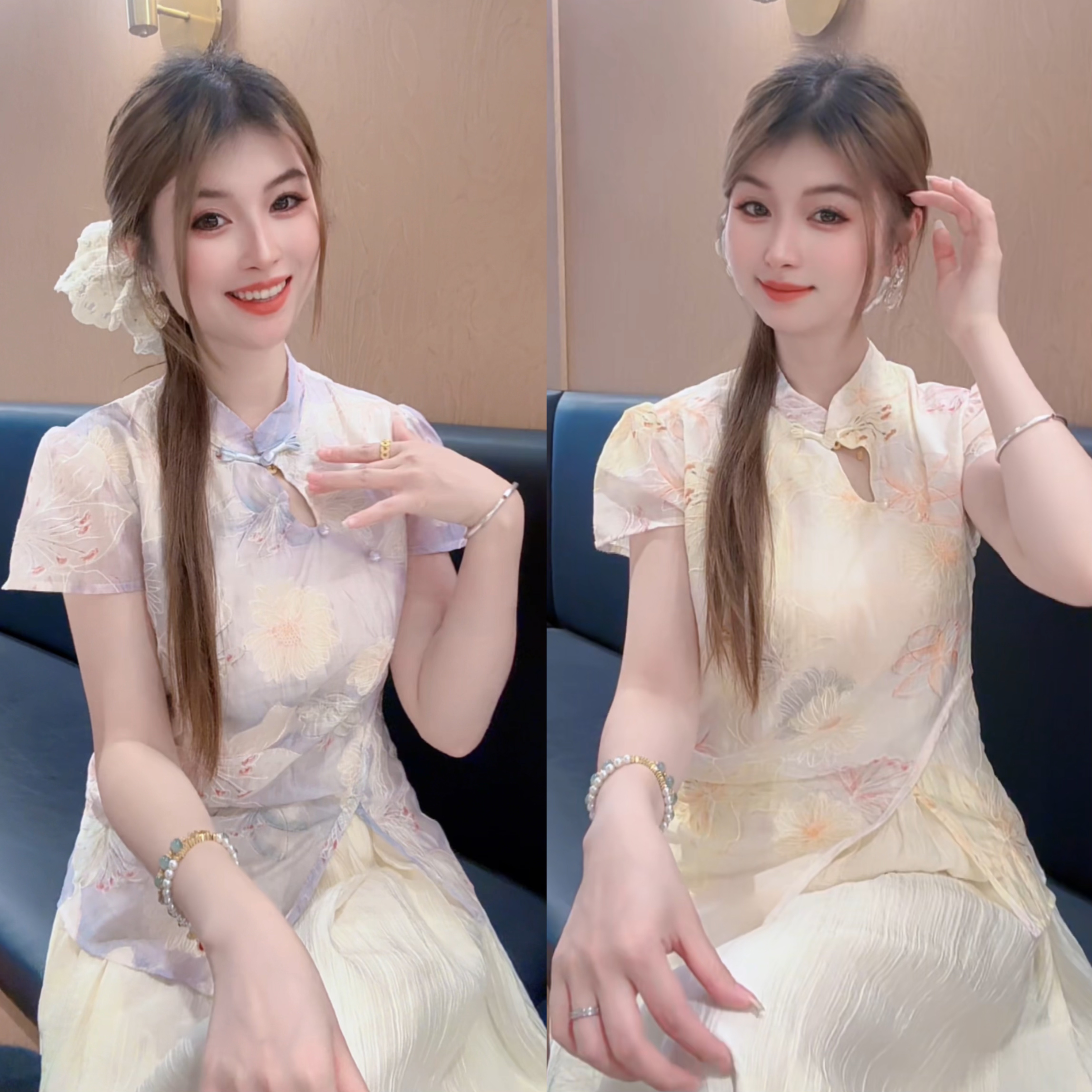 【月月专享】一支江南.新中式立领刺绣时尚连衣裙 XXJ-Z00710