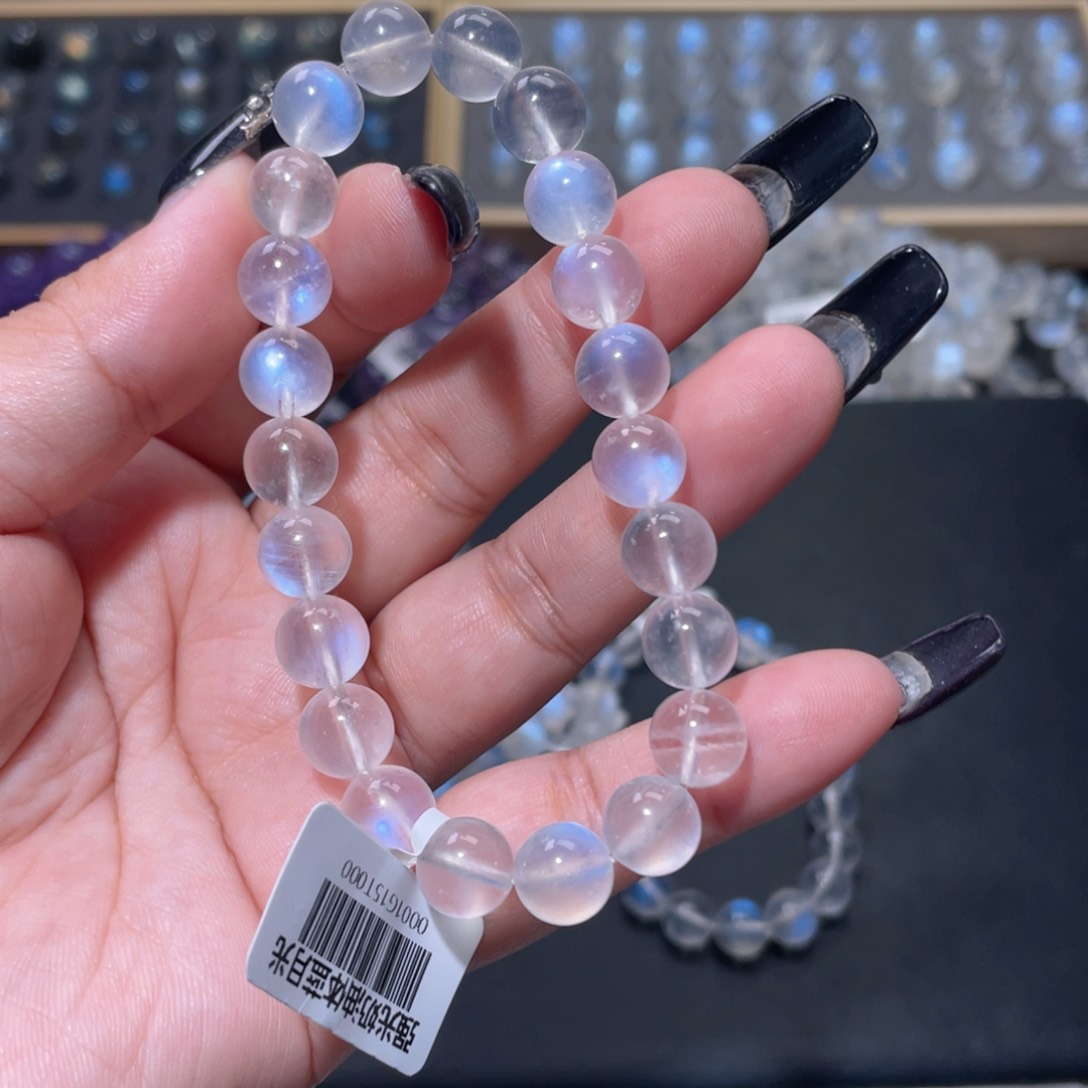 秋***@手链未镶嵌长石蓝月光手链9mm